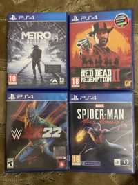 Продам ігри на рс 4 SPIDER-MAN W2K22 RED DEAD22 METRO