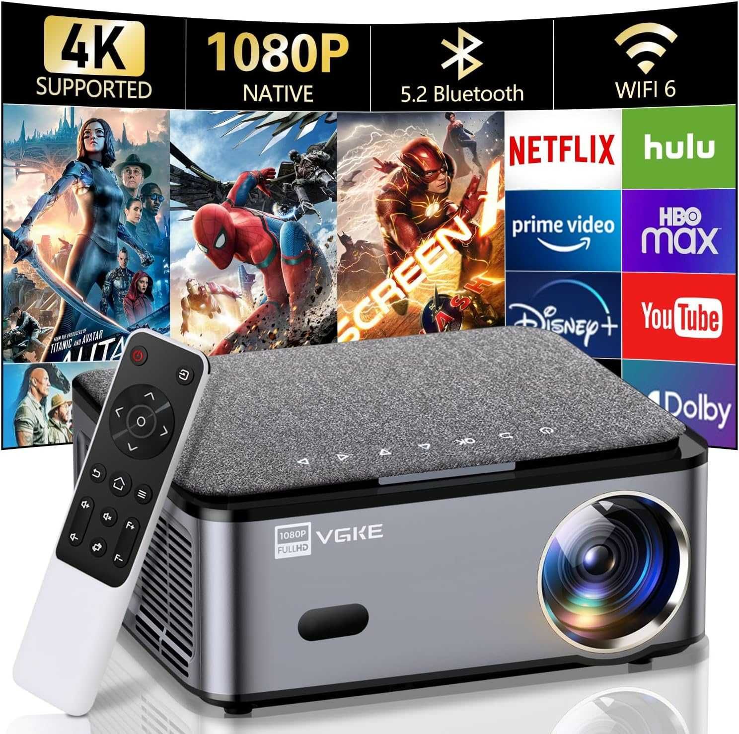 Проектор VGKE T28 Full HD Wi-Fi Bluetooth Android 9