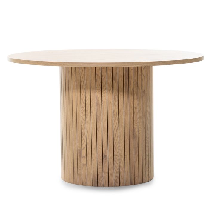 Stół do jadalni kuchni - 120 cm okrągły z lamelami lamele dąb Remigio