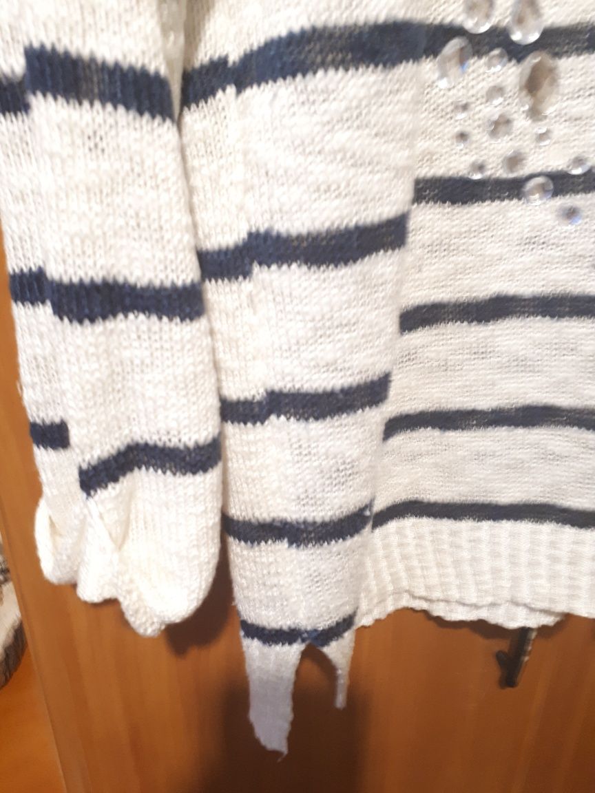 sweter w paski Dunnes roz s