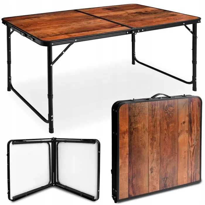 ZESTAW KEMPINGOWY Składany Turystyczny Ogrodowy Stolik + 4 Krzesła