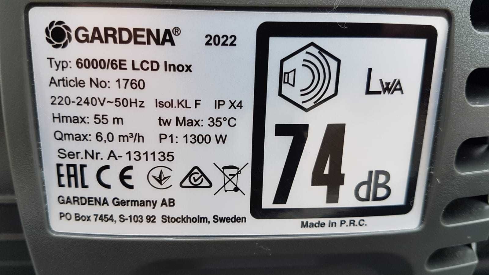 Gardena Inox LCD pompa hydrofor 6000/6E (1760-20) rok Gwarancji Nowa