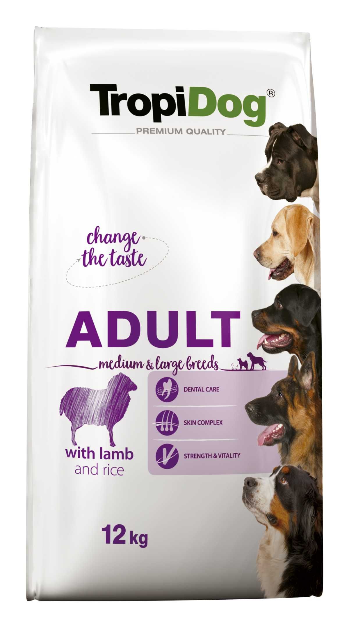TROPIDOG PREMIUM Adult Lamb Rice 12kg karma dla psa