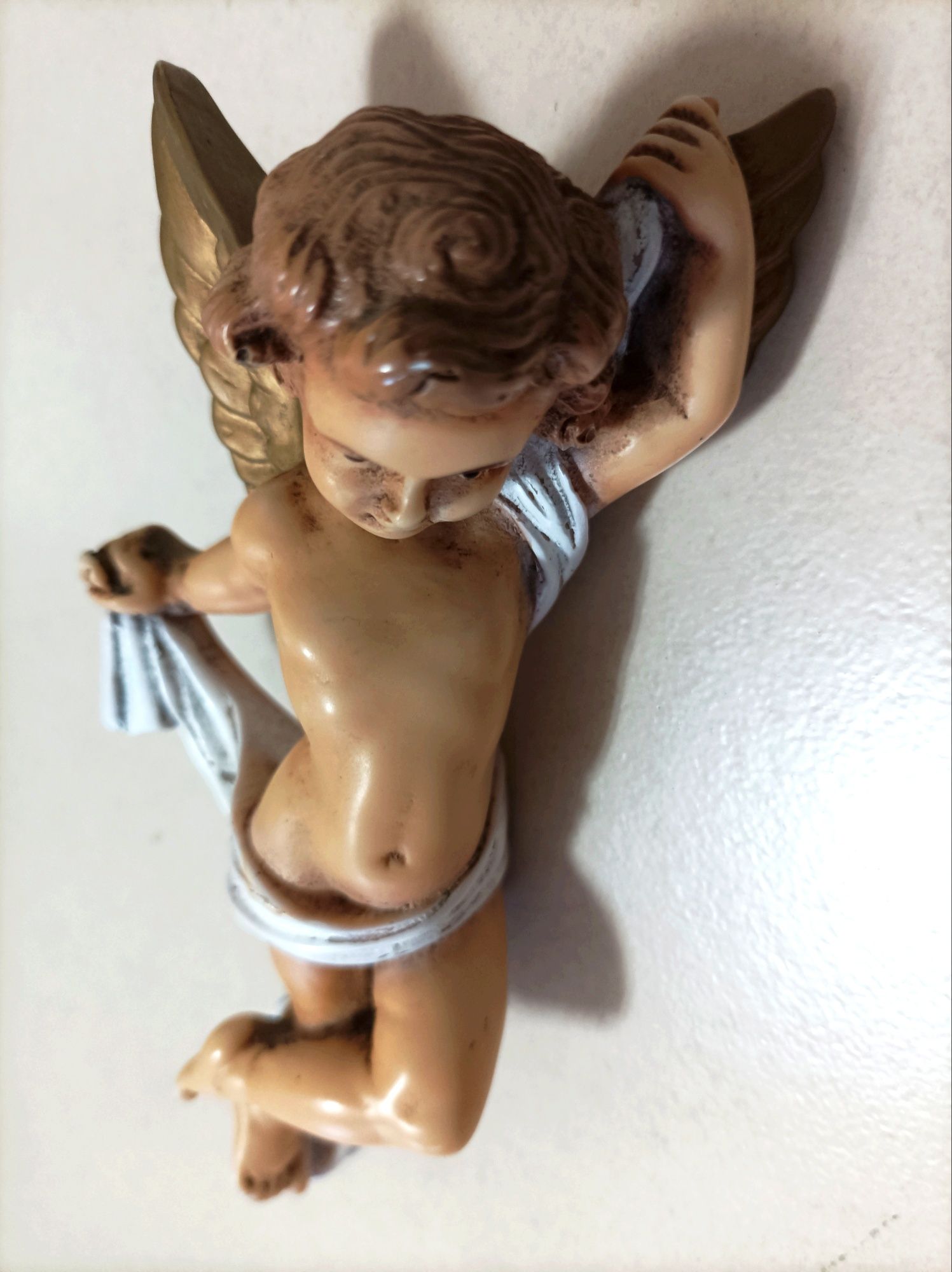 Figura antiga de anjo para pendurar na parede (vintage)