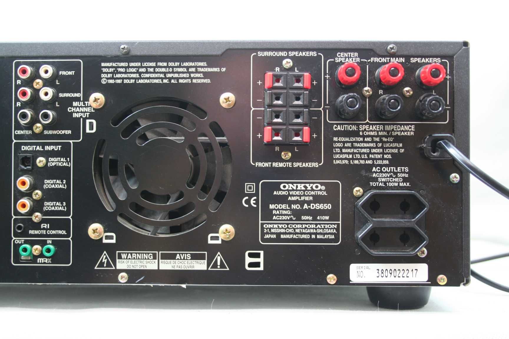 Wzmacniacz ONKYO A-DS650 |5x100W|Dolby Digital|DSP|