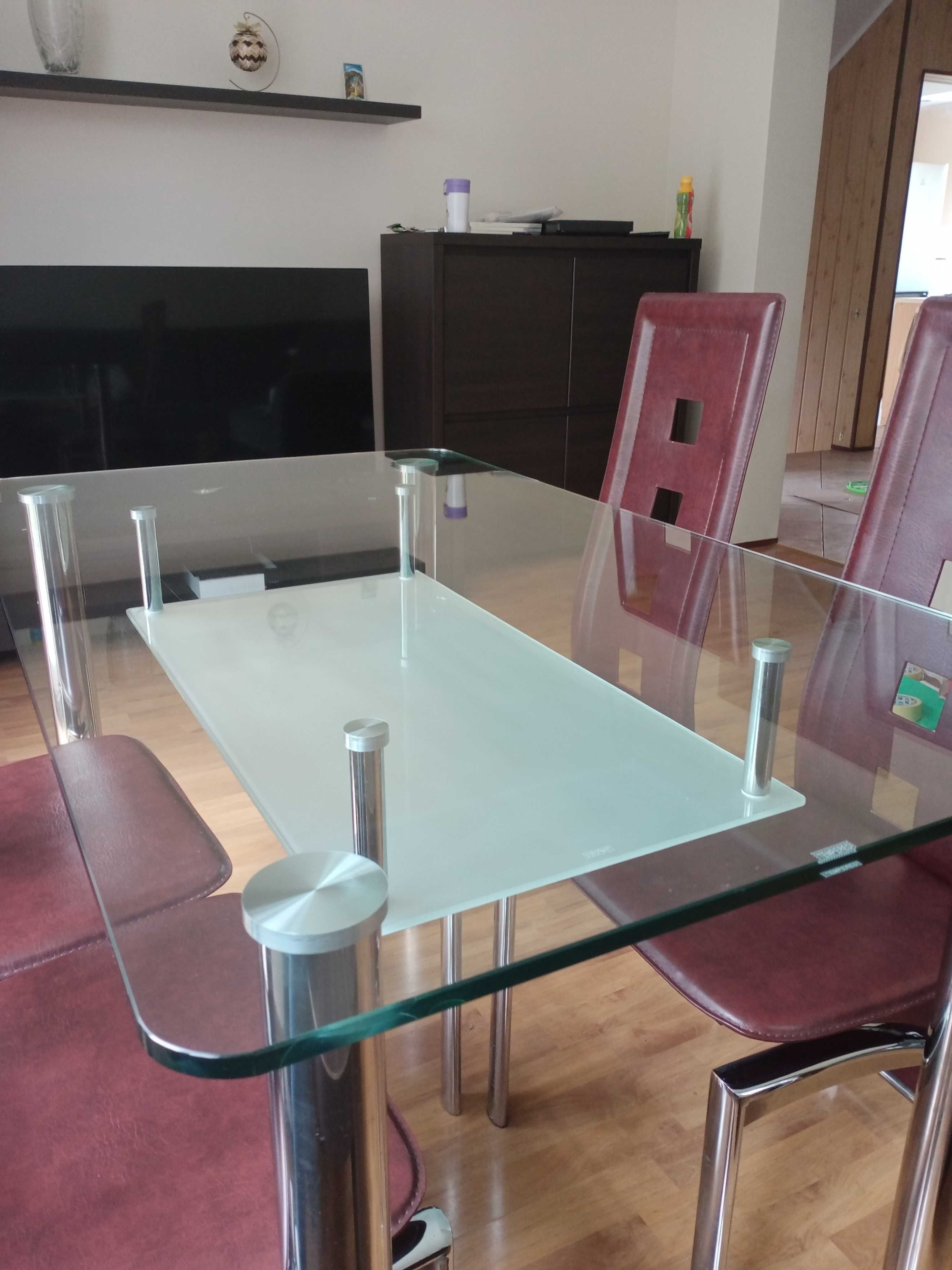 Stół szklany+4 krzesła