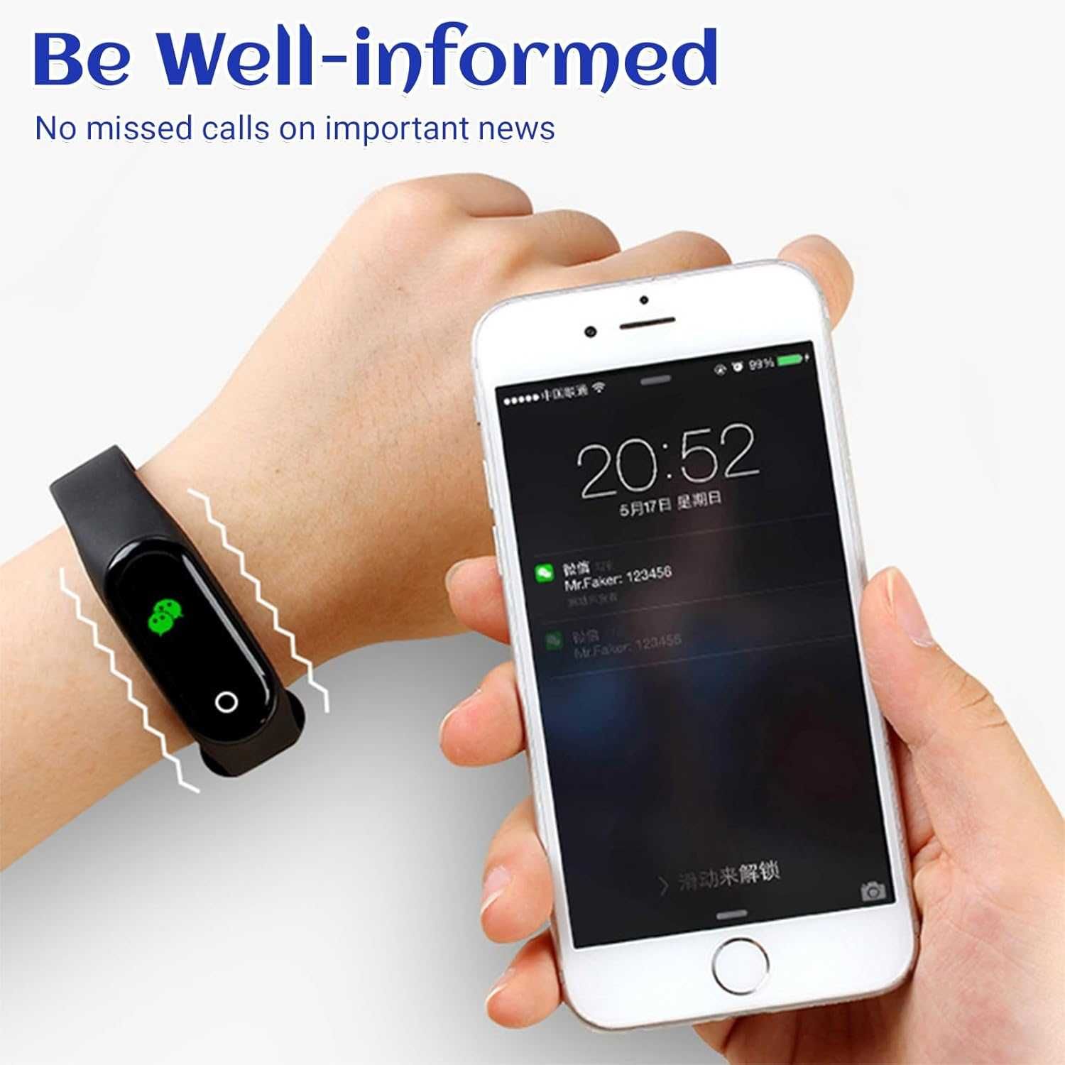 GAESHOW M4 Fitness Tracker, smartwatch z pomiarem tętna,