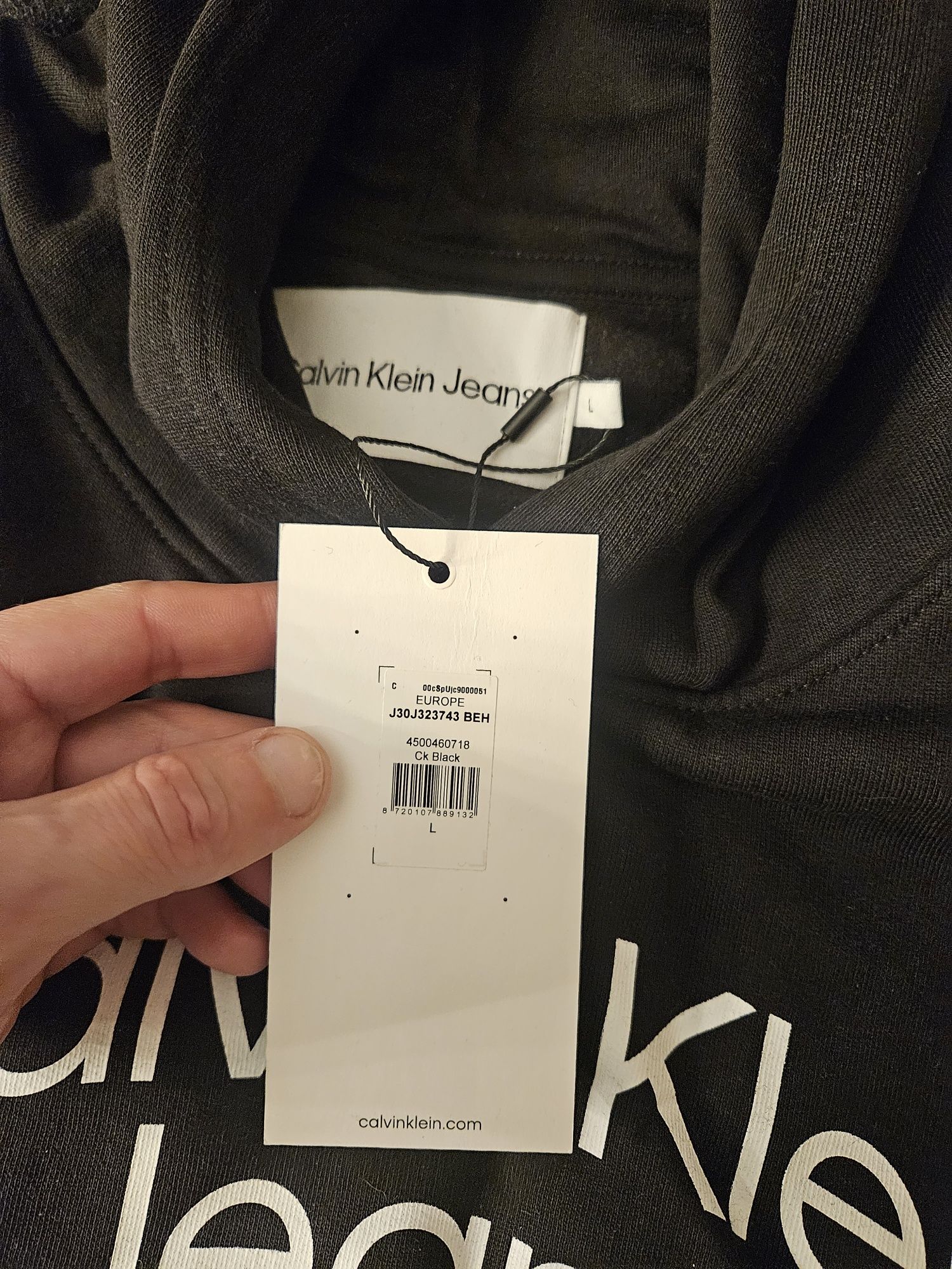 Nowa oryginalna męska bluza z kapturem Calvin Klein Jeans rozmiar L