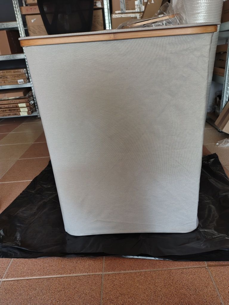 Kosz na pranie Blumtal 140 l,   2 przegrody. jasny szary