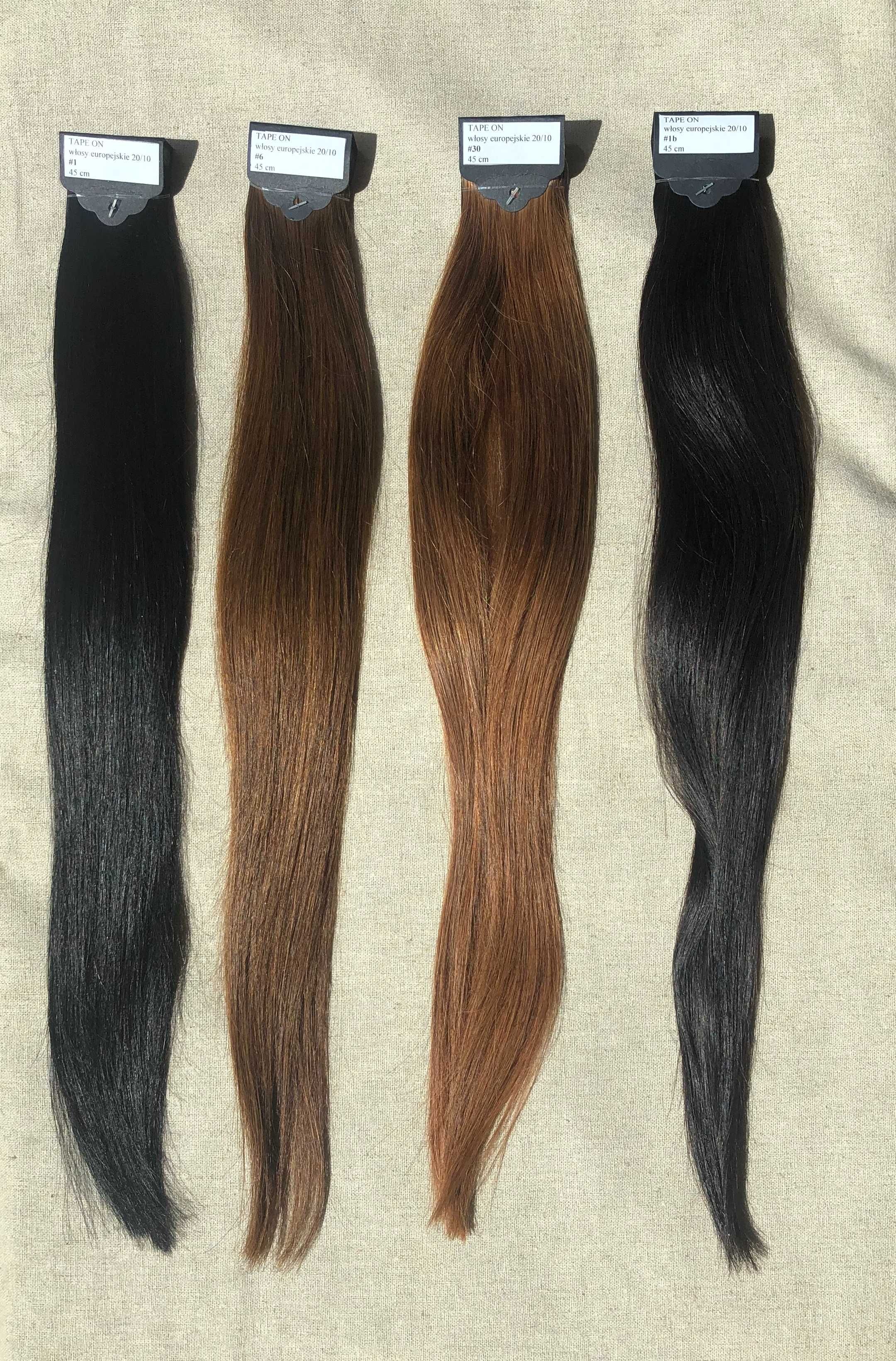 włosy naturalne europejskie kanapki TAPE ON IN/OFF 40 sztuk 45 cm