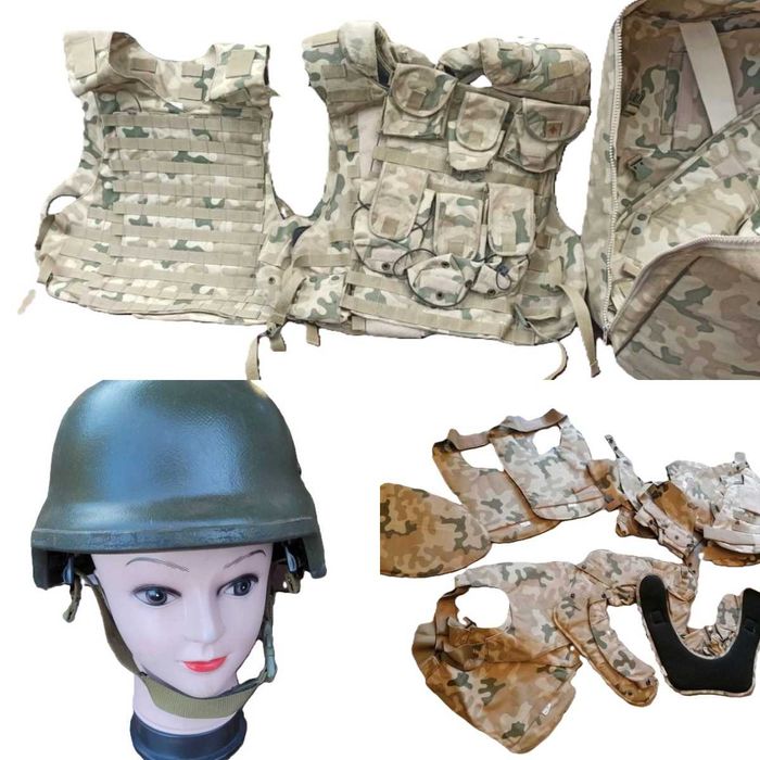 Kamizelka wojskowa UKO-01 + kask WZ 2005 + płaszcz OP-1