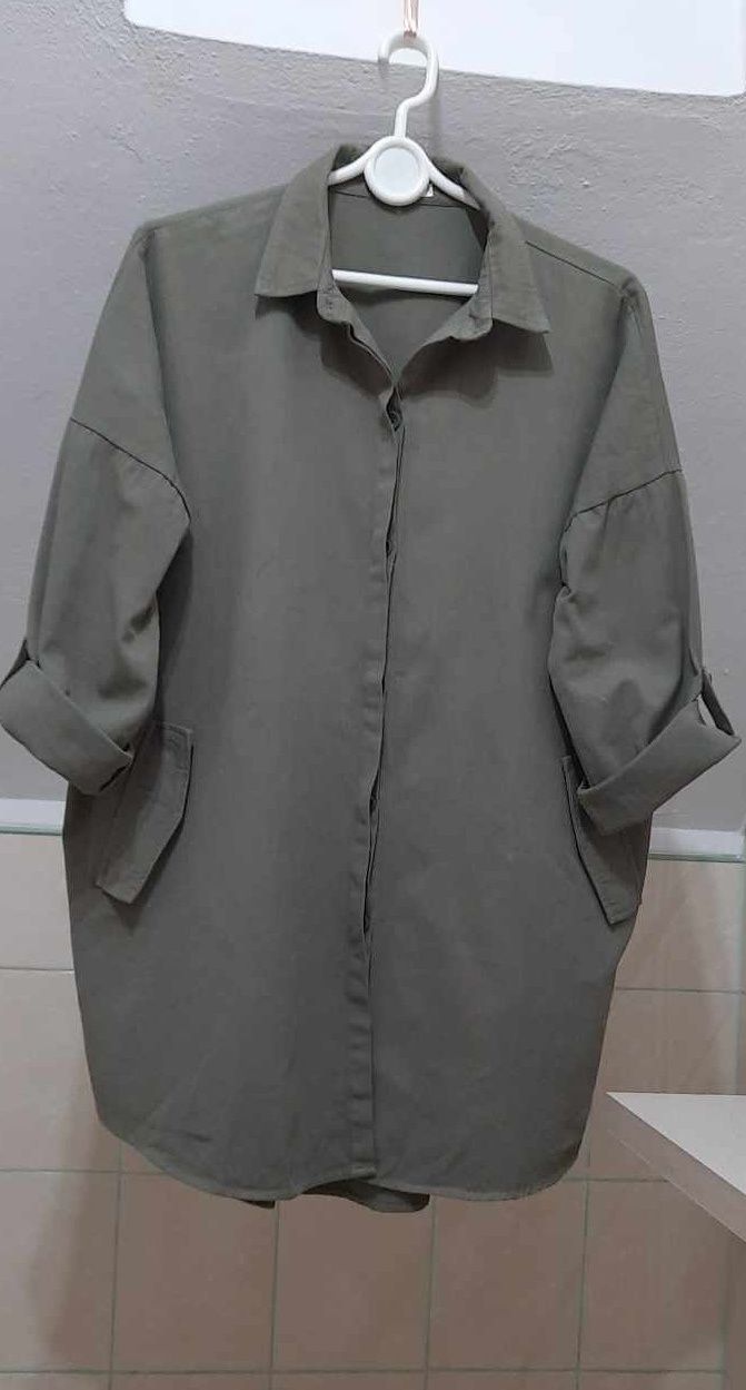 Narzutka bdb kurtka khaki M/L oversize zieleń katana