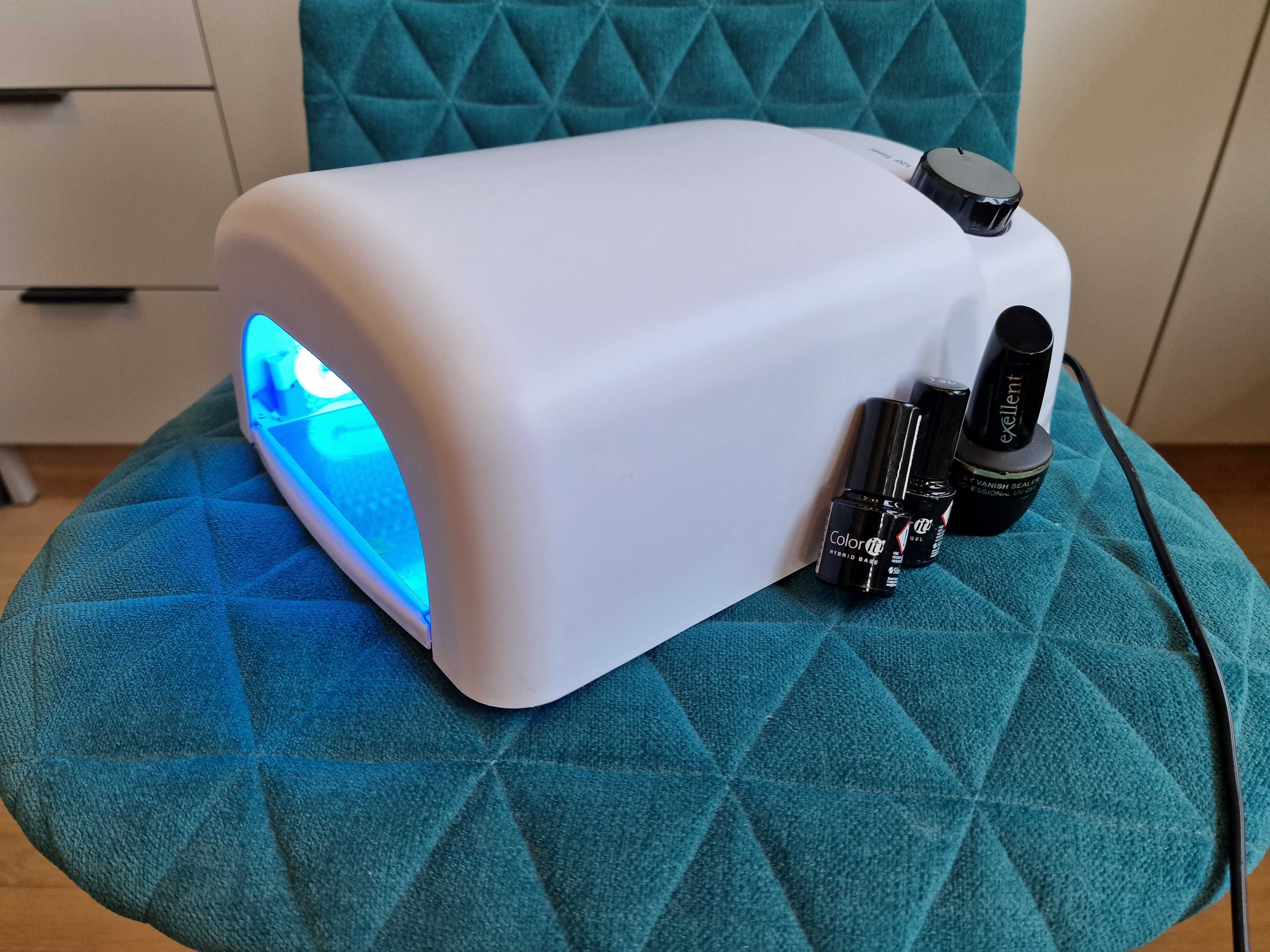 Lampa UV do paznokci + 3 żele hybrydowe