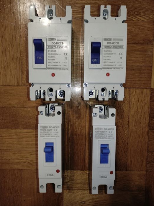 Автоматический выключатель TOMZN 1Р, 2P DC  160А,200А,250A 600 В