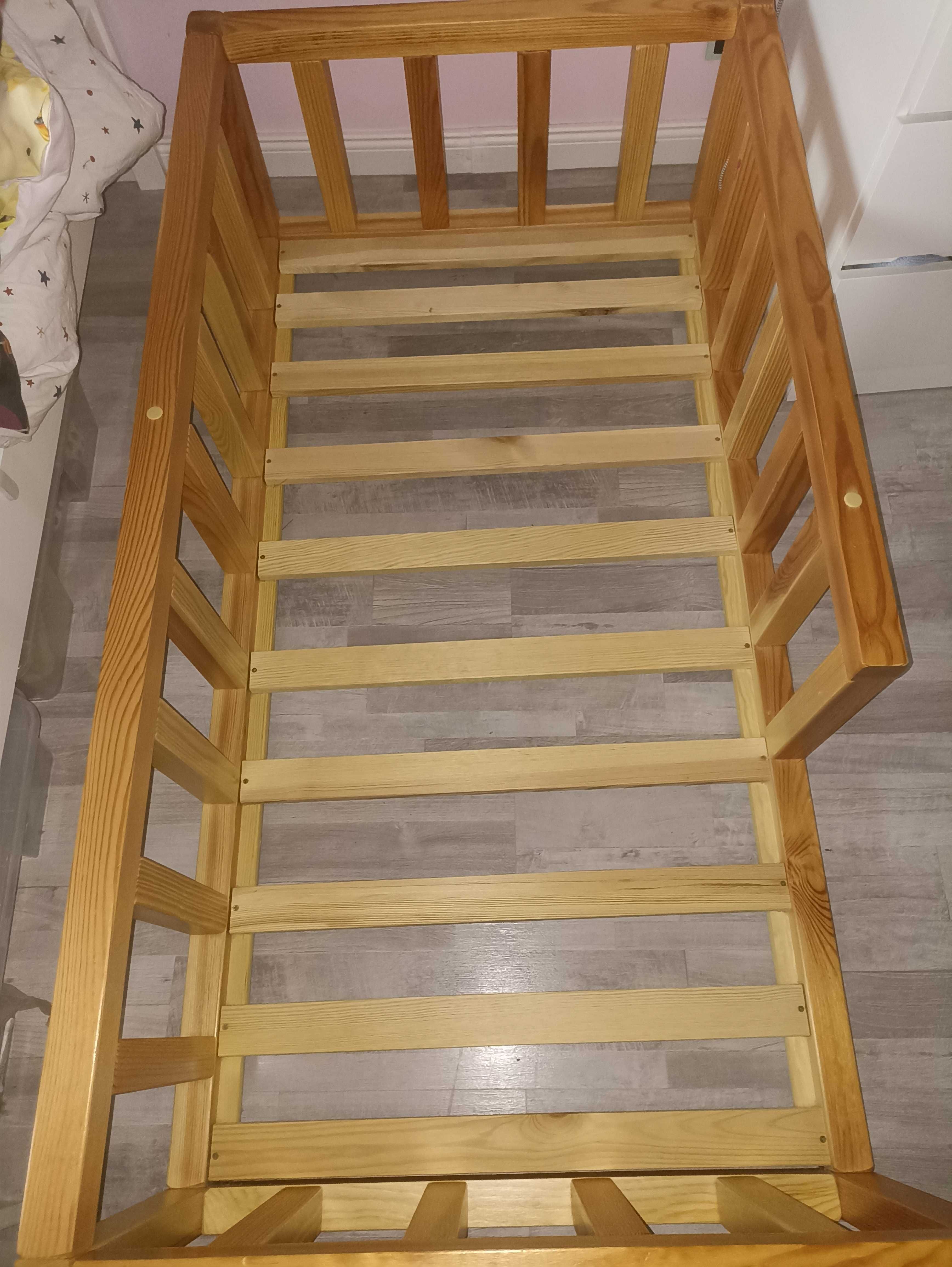 Łóżeczko dziecięce niskie drewniane 150 80 cm