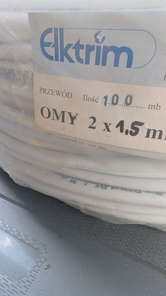 Przewód omy 2 x 1,5 mm. Zapakowany fabrycznie, Ciechocinek