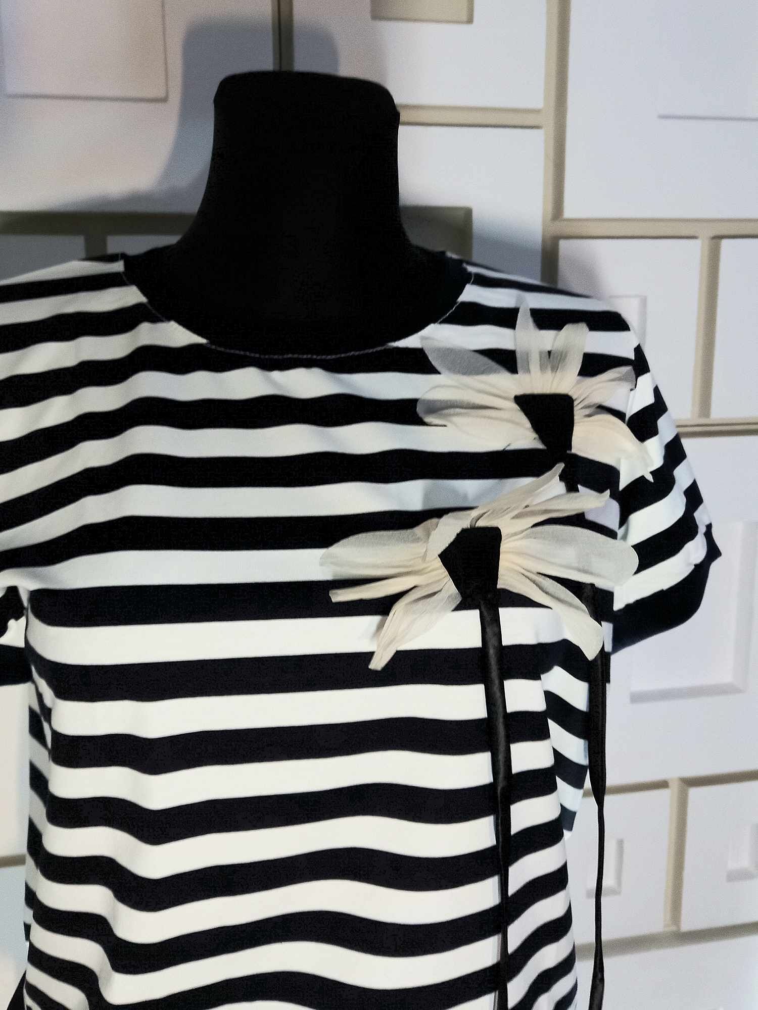 Bluzka damska w pasy Megi z miękkiej bawełny w rozmiarze L/XL i  S/M