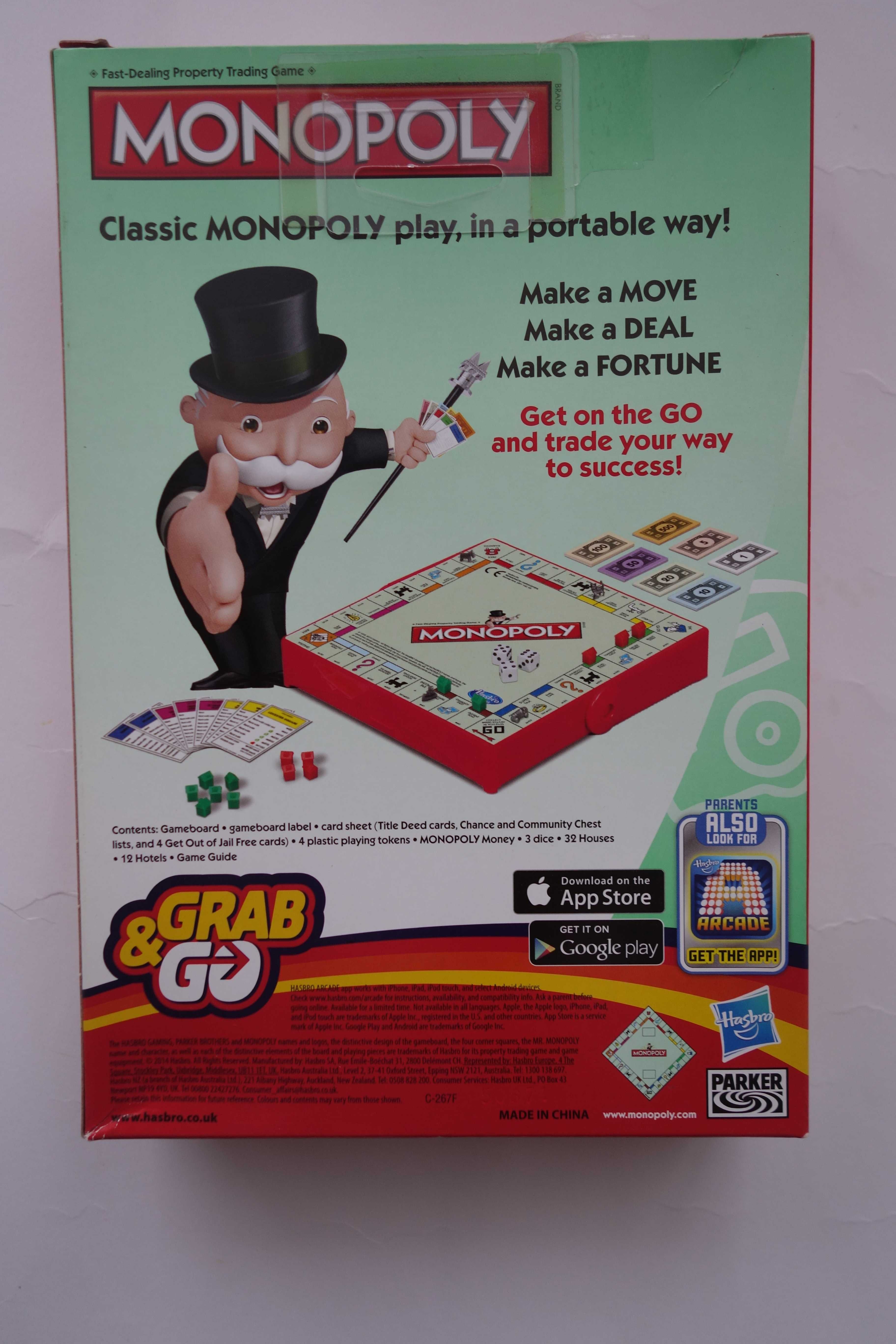 Gra podróżna Monopoly Grab & Go Hasbro (wersja angielska)