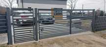 Brama dwuskrzydłowa Bali II z automatem Polbram 4x1.5 m + furtka.