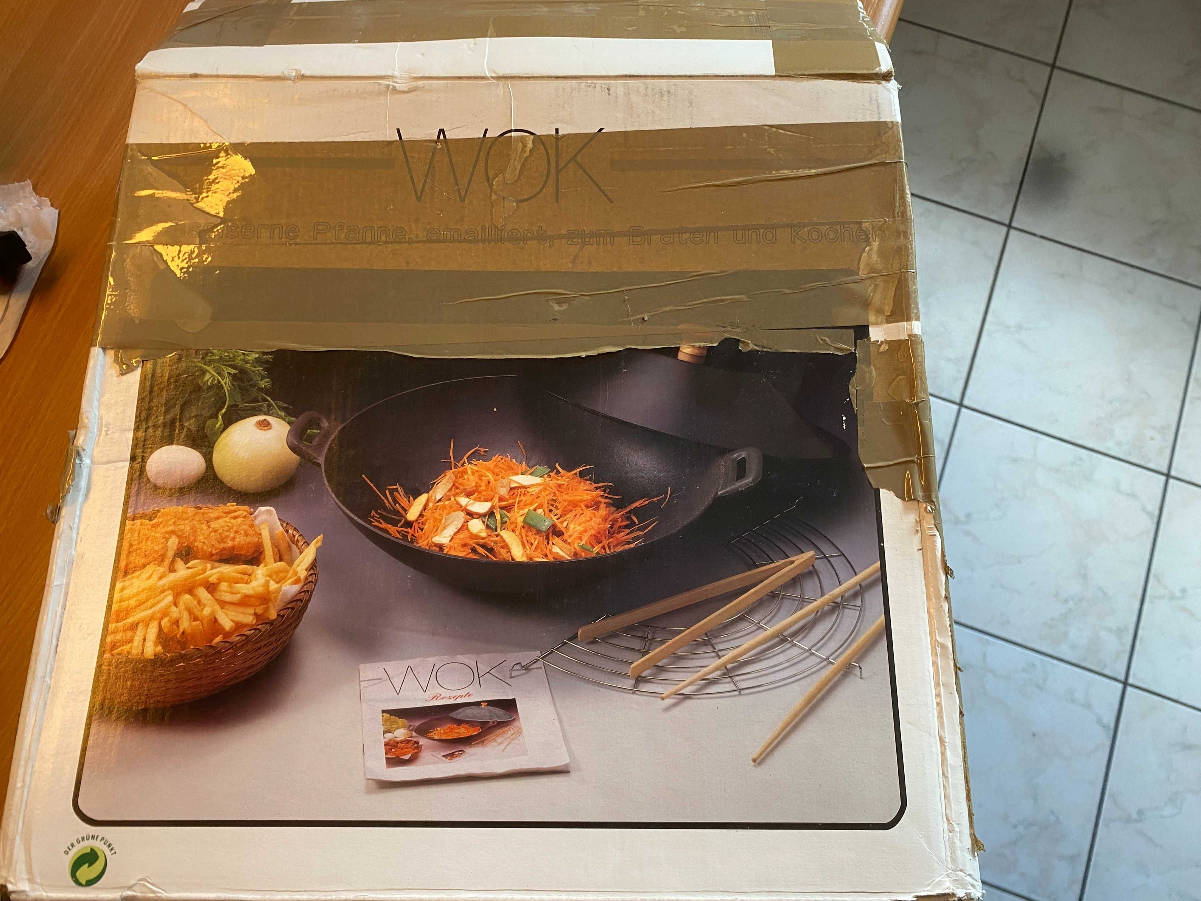 Wok żeliwny 37cm