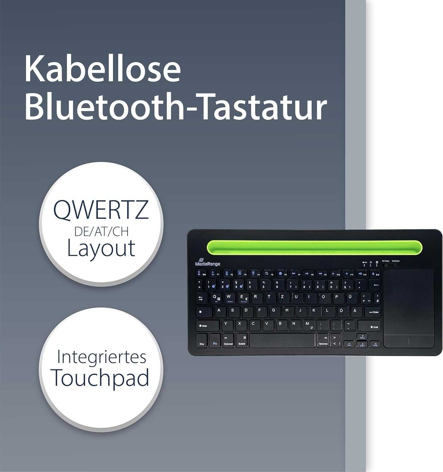 MediaRange MROS131 klawiatura bezprzewodowa touchpad podstawka