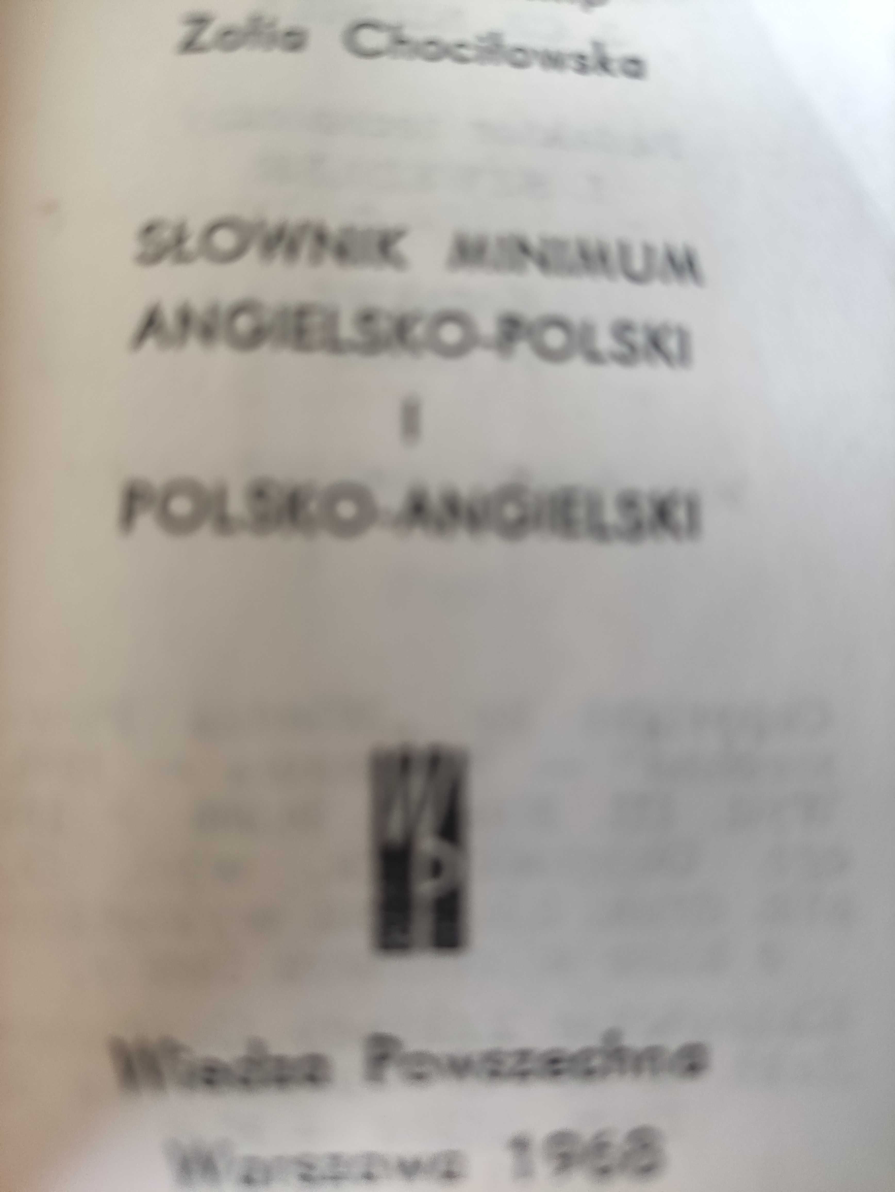 Słownik minimum angielsko -polski i polsko -angielski 1968