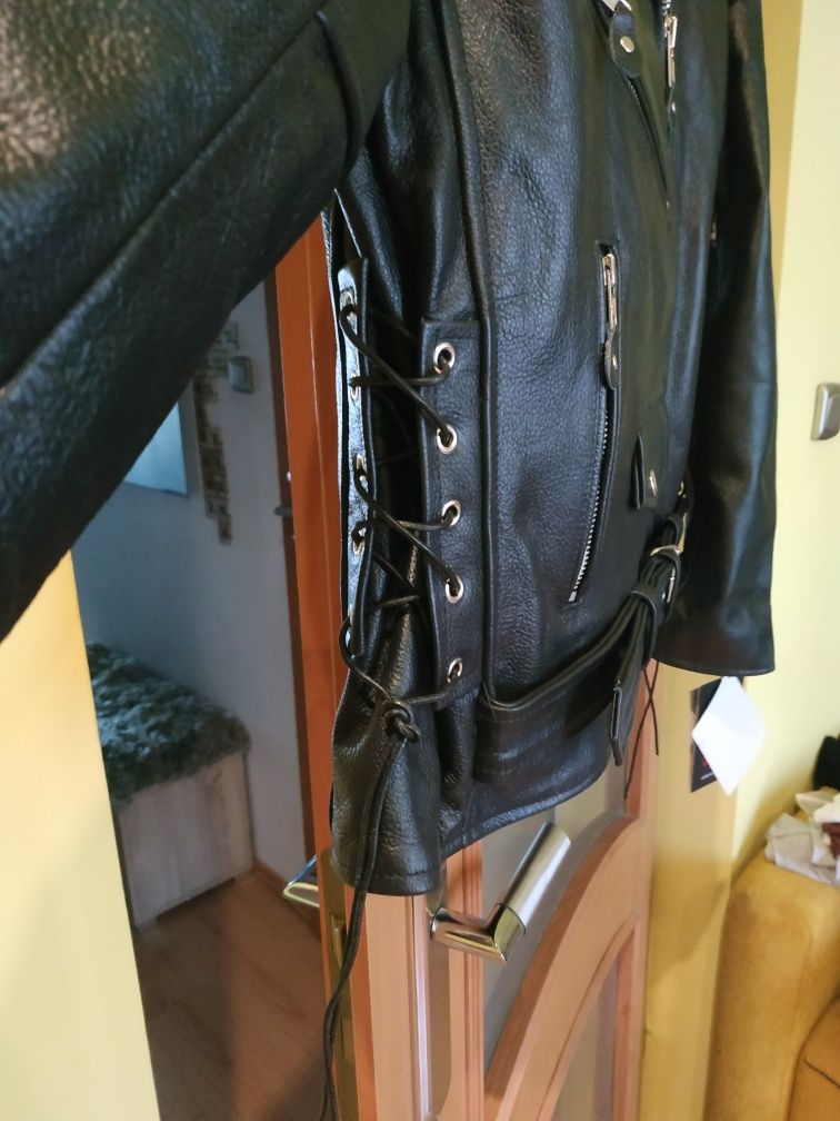 Ramoneska kurtka skórzana dla kobiet 4xl