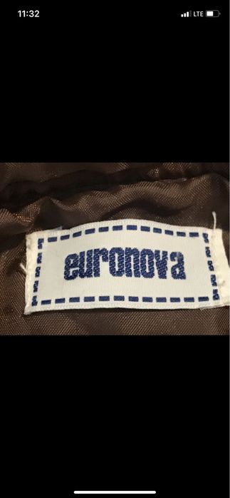 Euronova skóra damska 52/54 brązowa kaptur płaszcz długa kurtka