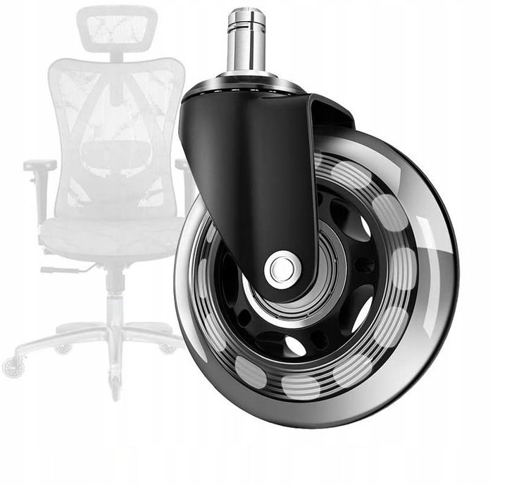 5x kółka do fotela kauczukowe gumowe łożyskowane ciche skrętne 11mm