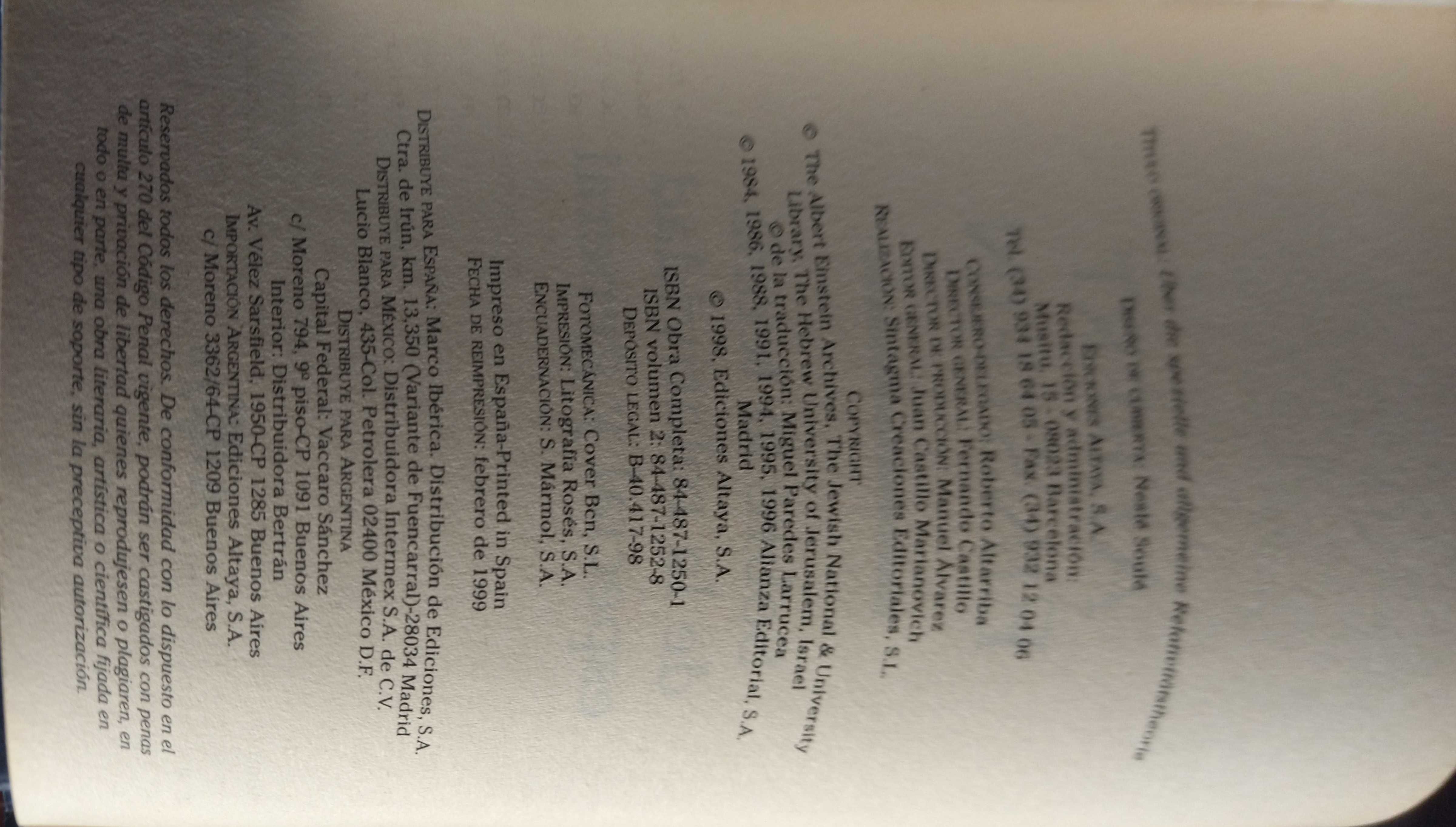 Livro "Sobre la teoria de la relatividade especial y general"