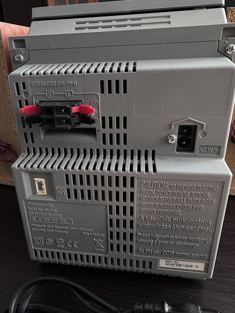 Panasonic SA-PM4 wieża + 2 głośniki + zasilacz