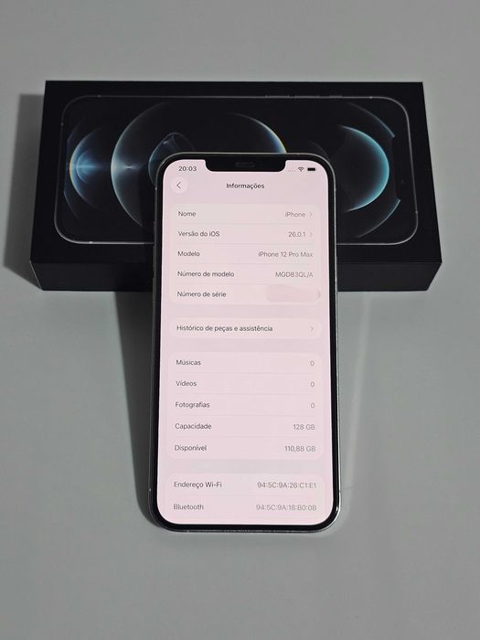 Iphone 12PRO MAX 128GB. Excelente. 77% Bateria. Tudo de origem.
