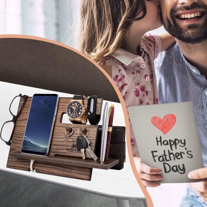 ORGANIZER biurko DREWNIANY stacja DOKUJĄCA STOJAK na telefon, prezent