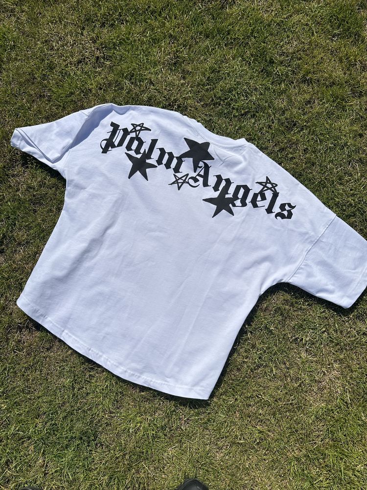 Koszulka biała bawełniana oversize Palm Angels Premium uniseks