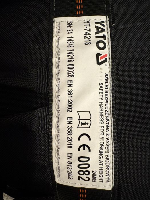 Nowe szelki bezpieczeństwa z pasem biodrowym, wysoki komfort, lekkie