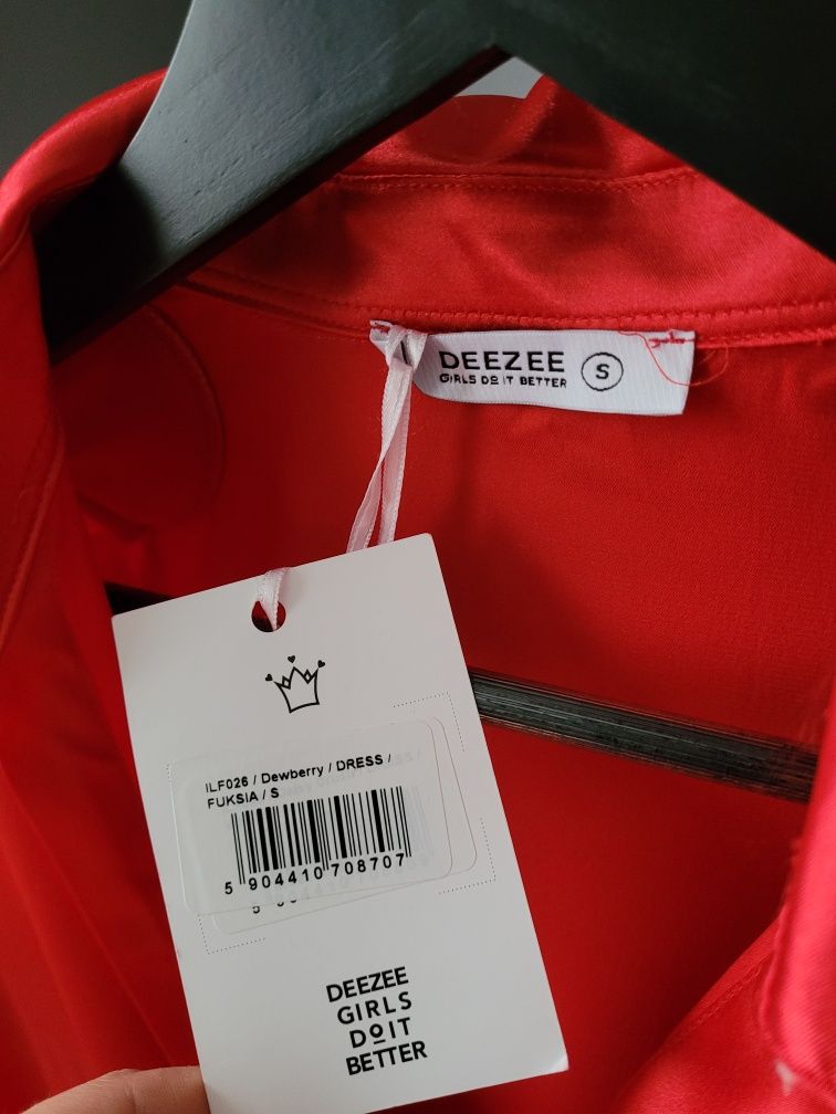 Elegancka nowa sukienka DeeZee czerwona S