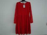 Sukienka wizytowa koronkowa czerwona 5.10.15 rozm. 158 NOWA