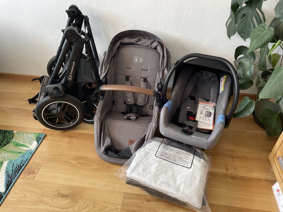 Wózek 3w1 (gondola/spac.) Kinderkraft B-Tour z fotelikiem Mink