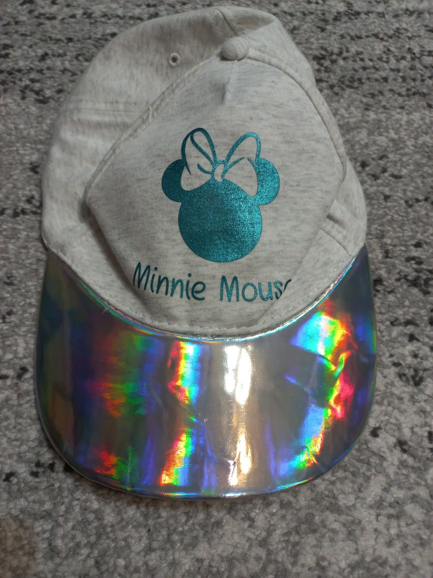 R.54 Szara czapka z błyszczącym daszkiem Minnie Mouse
