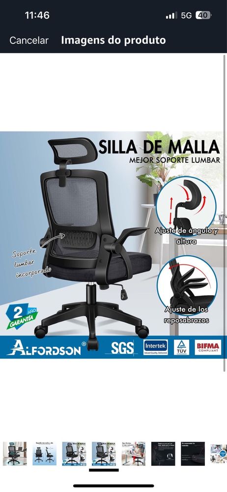 Cadeira de escritorio ergonomica nova na caixa!!