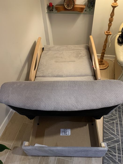 Amerykanka fotel rozkladany dofa z funkcją spania szara BRW