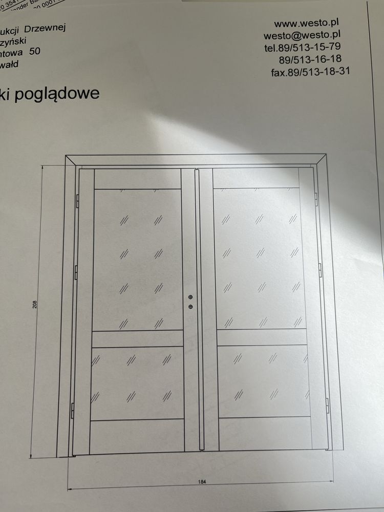 Drzwi drewaniane WESTO (skrzydla)