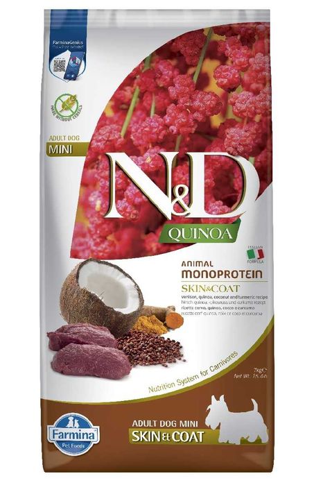 Farmina Dog N&D Quinoa Skin & Coat Adult Medium & Maxi venision 7 kg