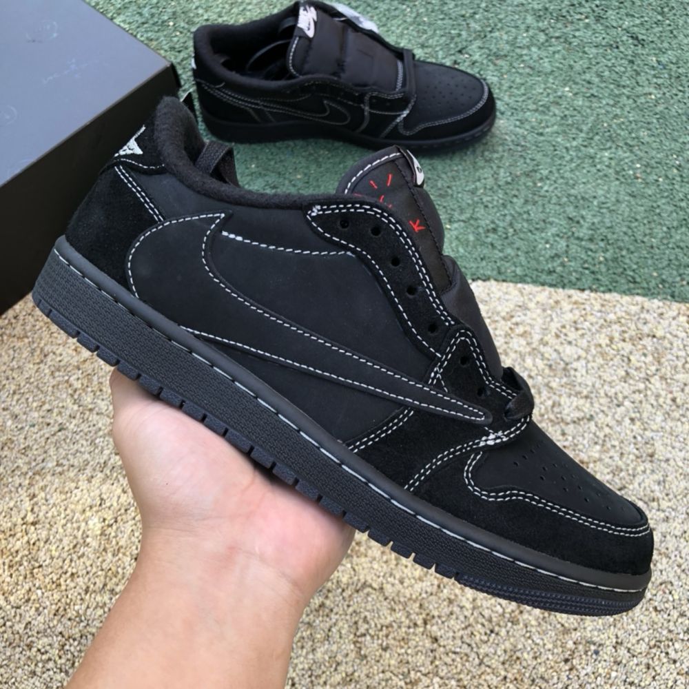 Кросівки Nike Air Jordan 1 Low Retro Travis Scott Black Phantom фантом