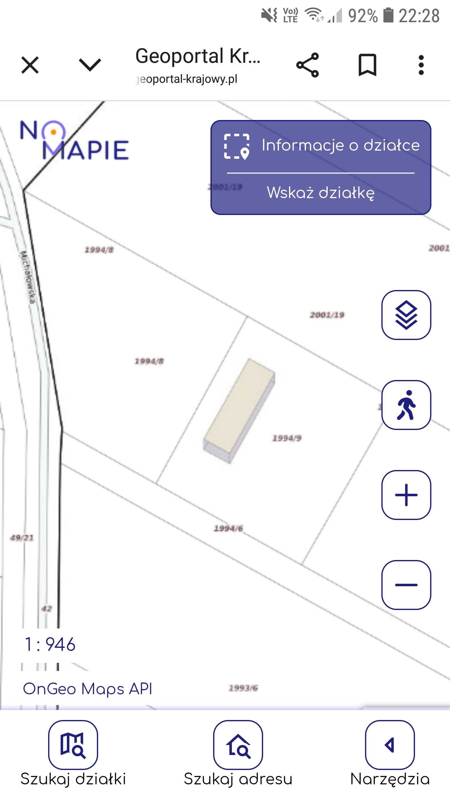 Działka budowlana 15,59 ar ul.michałowska