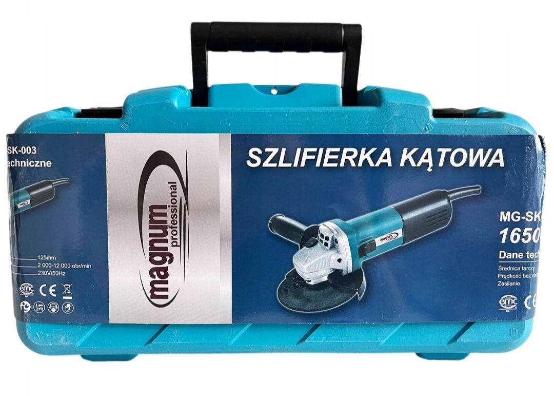 Szlifierka kątowa 1650W diax kątówka + WALIZKA + 10 tarcz MAGNUM