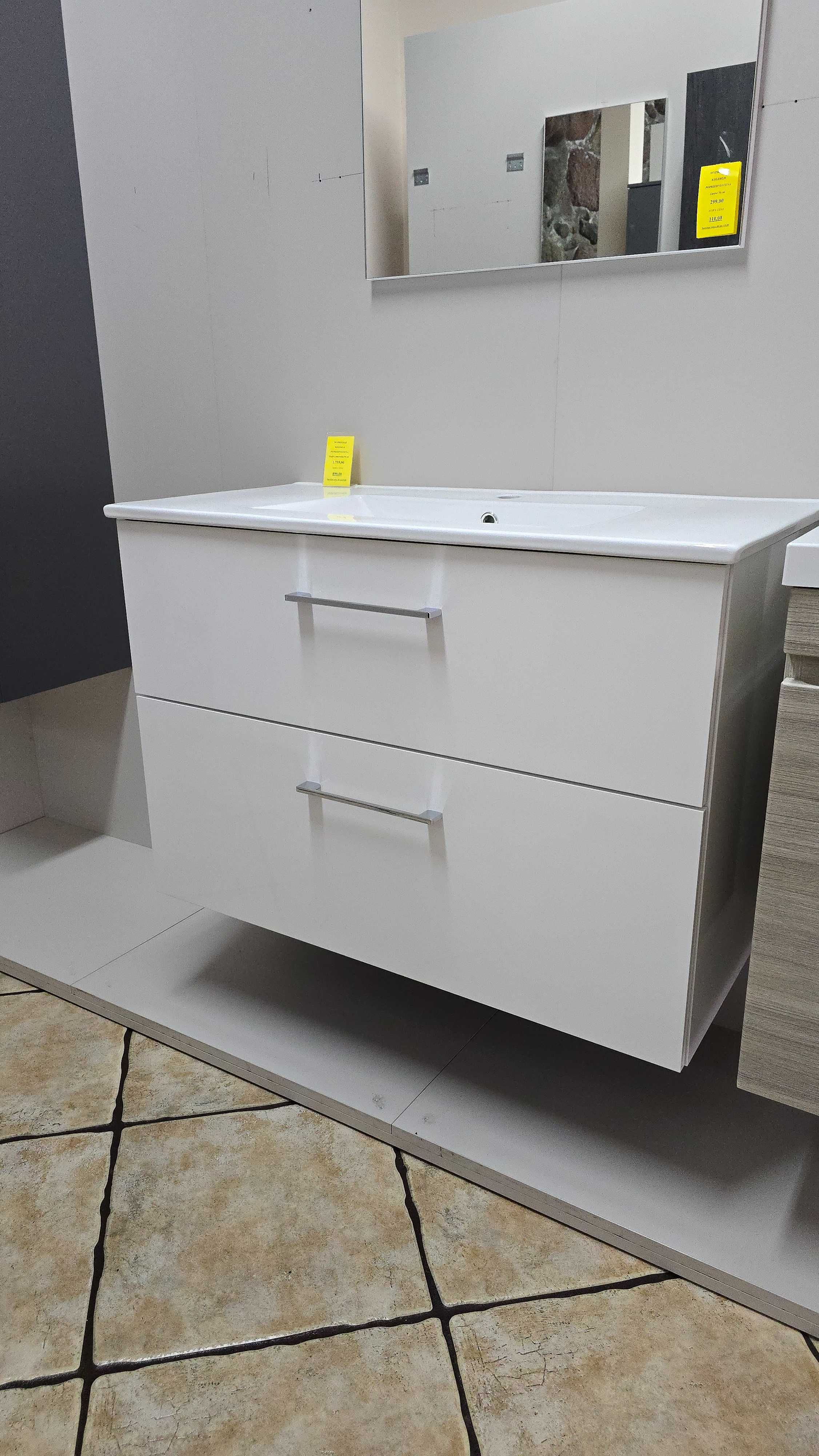 Szafka łazienkowa ORiSTO z umywalką 90 cm, biała w połysku