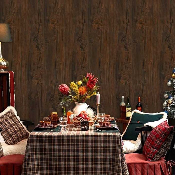 Folia samoprzylepna 40x300 cm ciemny brąz drewno vintage meble