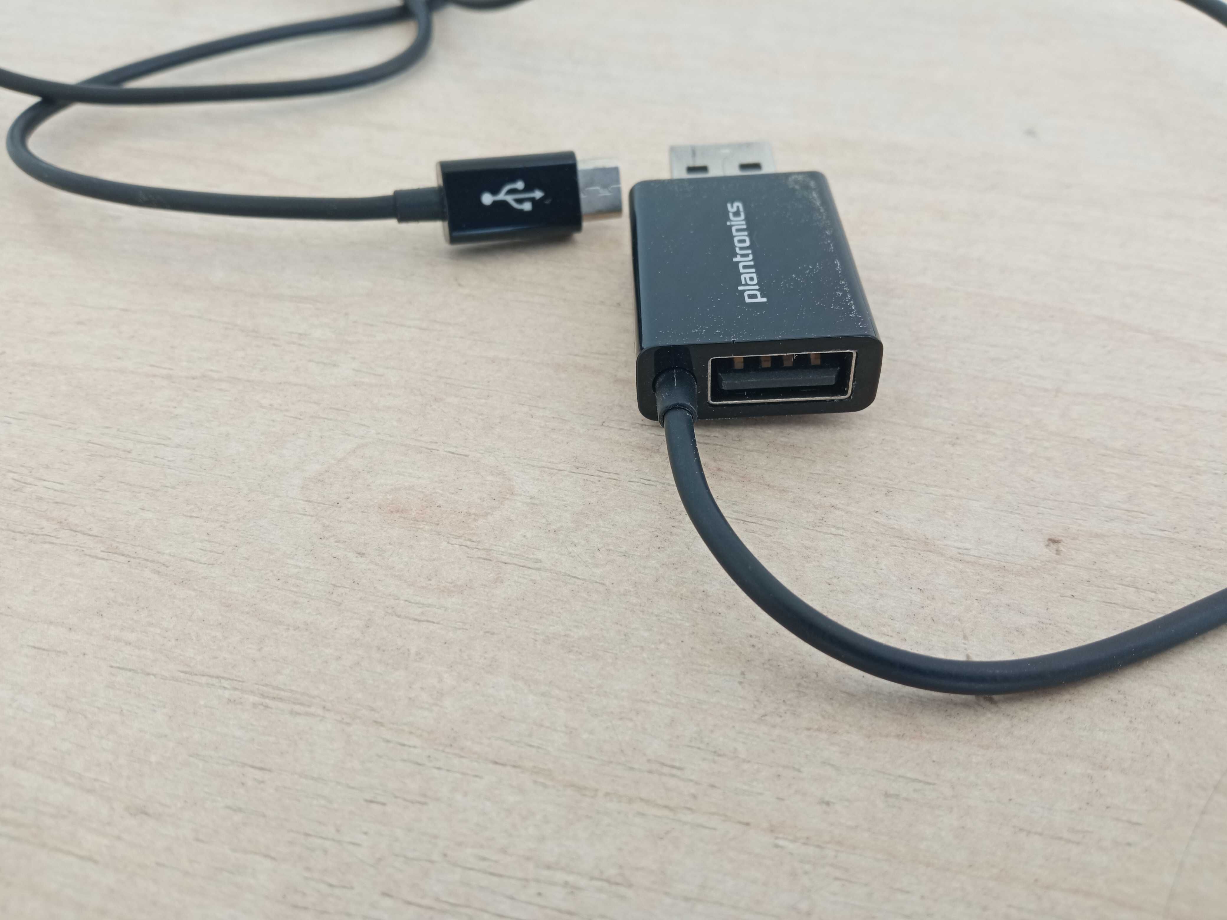 Кабель перехідник USB 2.0 папа мама to micro USB папа Plantronics