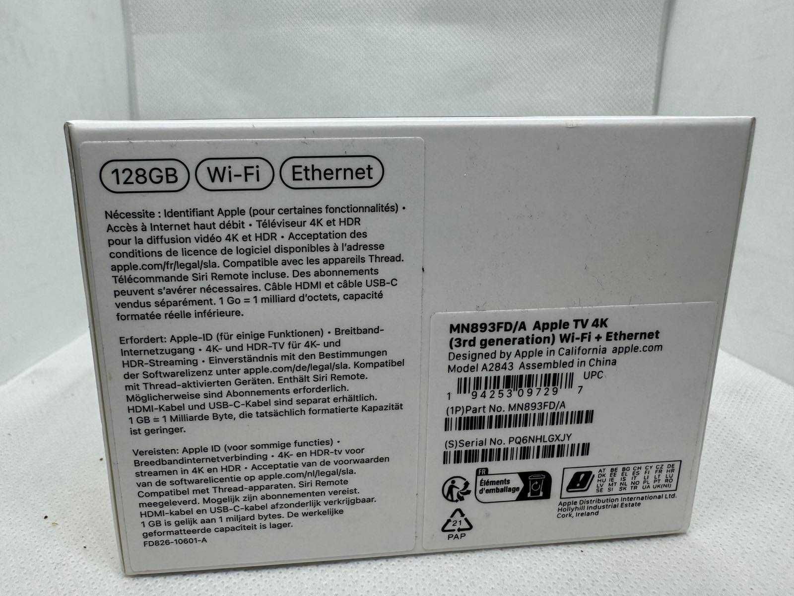 Apple TV 4K 128gb wi-fi + Ethernet 3rd Generation MN893FD/A Медиаплеер